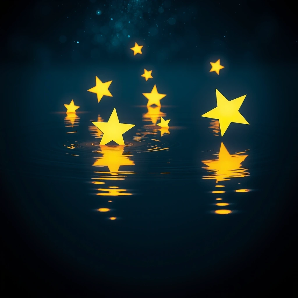 Odbicie gwiazd w spokojnej wodzie